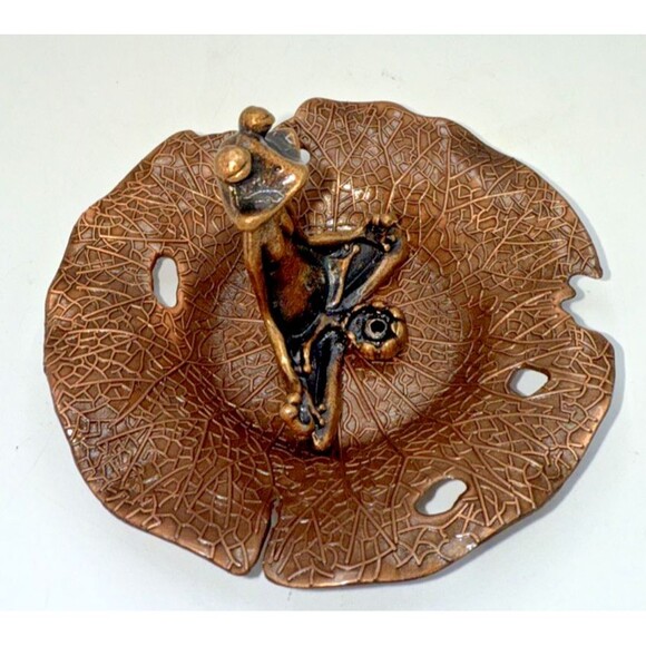 Mini Zen Frog Meditation Incense Burner Brass Tone Namaste Figurine Miniature 2” - Picture 4 of 14